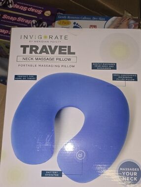 Invigorate Travel Neck Massage Pillow - Blue